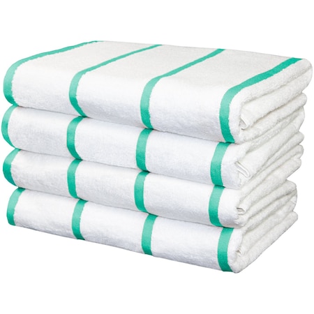 Monarch Brands Las Rayas Towels - Green, 4PK PNP-BT-HS3060-15GR